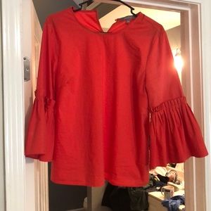 Bright red orange work top
